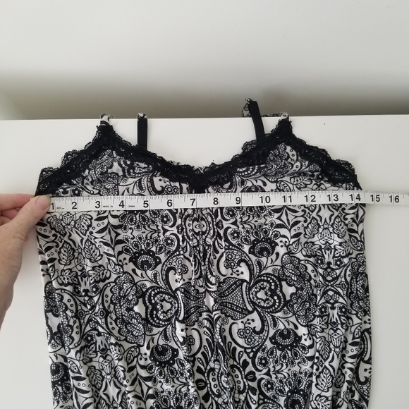 Soma Black and White Paisley Printed Sleep Romper Size S - Picture 11 of 12